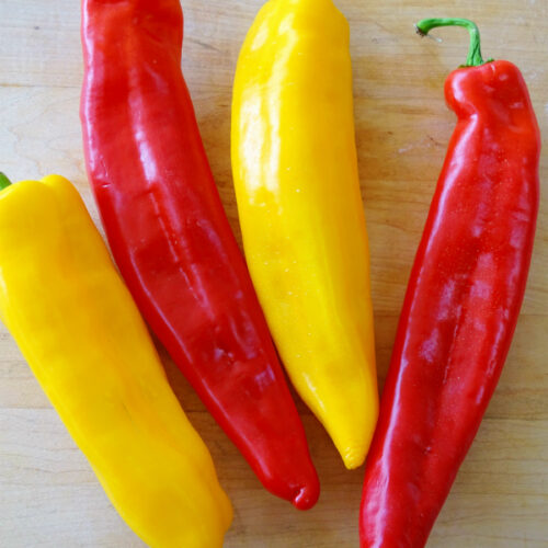 Peppers-Italian Frying Peppers Organic - Red and Yellow - 1/2 Pound